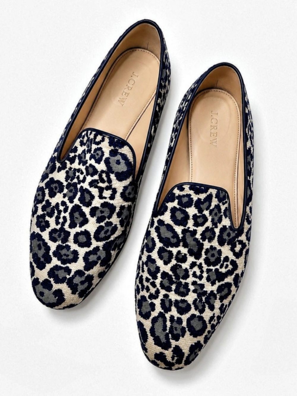 J. Crew Size 9 Kinney Leopard Jacquard Loafers
